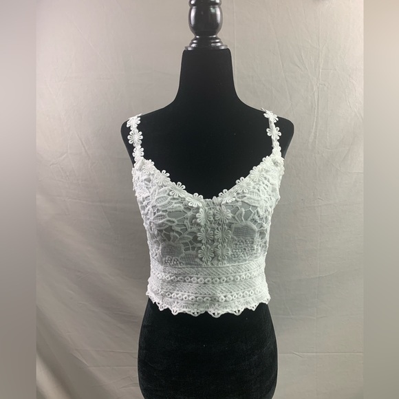 White Guipure Lace Cami Top - Picture 6 of 11